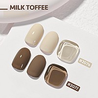 Gaoy Gel Nail Polish 16Ml 2 Colors 2076 2077 Milky Mocha Soak Off Uv Gel Polish Set For Nail Art Diy Manicure At Home Milk Tof