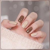 Gaoy Gel Nail Polish 16Ml 2 Colors 2076 2077 Milky Mocha Soak Off Uv Gel Polish Set For Nail Art Diy Manicure At Home Milk Tof