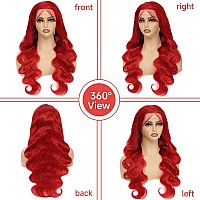 Otinid 30 Inch Colored Human Hair Lace Front Wigs Red Lace Front Wigs Human Hair 13X4 Hd Red Wig Human Hair Red Body Wave Lace F