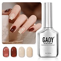 Gaoy Gel Nail Polish 16Ml 2 Colors 2067 2068 Brown Nude Soak Off Uv Gel Polish Set For Nail Art Diy Manicure At Home Cinnamon