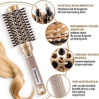 Belongtous Round Brush Nano Thermal Ceramic Ionic Tech Round Barrel Boar Bristles Hair Brush Roller Brush For Blow Drying C