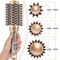 Belongtous Round Brush Nano Thermal Ceramic Ionic Tech Round Barrel Boar Bristles Hair Brush Roller Brush For Blow Drying C