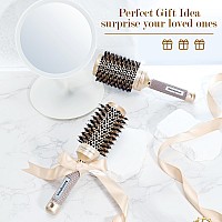 Belongtous Round Brush Nano Thermal Ceramic Ionic Tech Round Barrel Boar Bristles Hair Brush Roller Brush For Blow Drying C