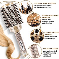 Belongtous Round Brush Nano Thermal Ceramic Ionic Tech Round Barrel Boar Bristles Hair Brush Roller Brush For Blow Drying C