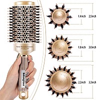 Belongtous Round Brush Nano Thermal Ceramic Ionic Tech Round Barrel Boar Bristles Hair Brush Roller Brush For Blow Drying C