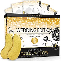 Dermora Weddingthemed Eye Mask 20 Pairs Golden Under Eye Patches Rejuvenating Treatment For Dark Circles Puffy Eyes Refr