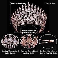 Aoligrace Luxury Tall Wedding Crowns For Bride 5A Cubic Zirconia Arabic Dubai Sweet 16 Tiara Crystal Birthday Party Headpiece Ro