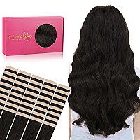 Wennalife Tape In Hair Extensions Human Hair 40Pcs 100G 20 Inch Dark Brown Hair Extensions Real Human Hair Straight Tape In Ext