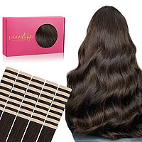 Wennalife Tape In Hair Extensions Human Hair 40Pcs 60G 10 Inch Light Dark Brown Hair Extensions Real Human Hair Straight Tape I