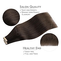 Wennalife Tape In Hair Extensions Human Hair 40Pcs 60G 10 Inch Light Dark Brown Hair Extensions Real Human Hair Straight Tape I