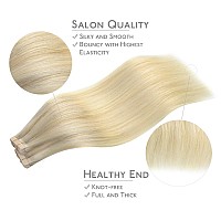 Wennalife Tape In Hair Extensions Human Hair 40Pcs 60G 10 Inch Ombre Ash Blonde To Golden Blonde Balayage Platinum Blonde Hair