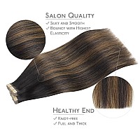 Wennalife Tape In Hair Extensions Human Hair 40Pcs 80G 12 Inch Balayage Natural Black To Chestnut Brown Hair Extensions Real Hu