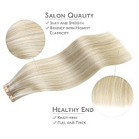 Wennalife Tape In Hair Extensions Human Hair 40Pcs 120G 26 Inch Ash Blonde Highlighted Platinum Blonde Hair Extensions Real Hum