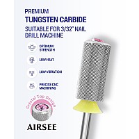 Airsee Tungsten Carbide Acrylic Nail Drill Bit Efile Electric File Machine Head Tip For Manicure Polishing Art Remove Gel 332