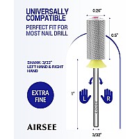 Airsee Tungsten Carbide Acrylic Nail Drill Bit Efile Electric File Machine Head Tip For Manicure Polishing Art Remove Gel 332