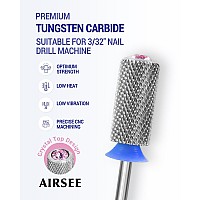 Airsee Tungsten Carbide Acrylic Nail Drill Bit Efile Electric File Machine Head Tip For Manicure Polishing Art Remove Gel 332