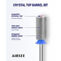 Airsee Tungsten Carbide Acrylic Nail Drill Bit Efile Electric File Machine Head Tip For Manicure Polishing Art Remove Gel 332