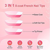 Liarty 240 Pcs French Press On Nails Short Square French Tip False Nails Manicure 15 Size Acrylic Full Cover Artificial Fake N