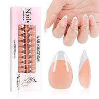 Liarty 240 Pcs French Press On Nails Short Almond French Tip False Nails Manicure 15 Size Acrylic Full Cover Artificial Fake N