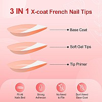 Liarty 240 Pcs French Press On Nails Short Almond French Tip False Nails Manicure 15 Size Acrylic Full Cover Artificial Fake N