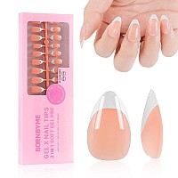 Liarty 150 Pcs French Press On Nails Short Almond French Tip False Nails Manicure 15 Size Acrylic Full Cover Artificial Fake N