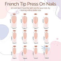 Liarty 150 Pcs French Press On Nails Short Square French Tip False Nails Manicure 15 Size Acrylic Full Cover Artificial Fake N