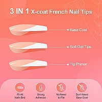 Liarty 240 Pcs French Press On Nails Short Coffin French Tip False Nails Manicure 15 Size Acrylic Full Cover Artificial Fake N