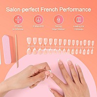 Liarty 240 Pcs French Press On Nails Short Coffin French Tip False Nails Manicure 15 Size Acrylic Full Cover Artificial Fake N