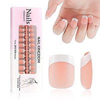 Liarty 240 Pcs French Press On Nails Short Square French Tip False Nails Manicure 15 Size Acrylic Full Cover Artificial Fake N