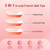 Liarty 240 Pcs French Press On Nails Short Square French Tip False Nails Manicure 15 Size Acrylic Full Cover Artificial Fake N