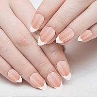 Liarty 240 Pcs Press On Nails Medium Almond French Tip False Nails Manicure 12 Size Acrylic Full Cover Artificial Fake Nails