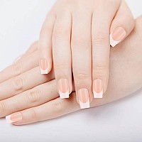 Liarty 240 Pcs Press On Nails Medium Long Glossy French Tip False Nails Manicure 10 Size Acrylic Full Cover Artificial Fake Na