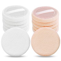 Sibba 12 Pcs Makeup Blender Sponge Round Whiteskin Color For Powder Liquid Cream Setting Foundation Suitable For Sensiti