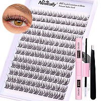 Lash Clusters Kit Natural Diy Eyelash Extension Kit Wispy Individual Lashes Extension Cc Curl 911Mm Lash Bond And Seal Tweezers