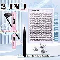 Lash Clusters Kit Natural Diy Eyelash Extension Kit Wispy Individual Lashes Extension Cc Curl 911Mm Lash Bond And Seal Tweezers