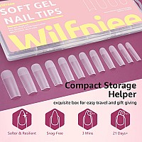 Wilfniee Square Nail Tips Full Cover Xl Soft Gel Nail Tips Full Matte Long Square Press On Nails Tips Preshaped No C Curve Cle