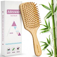 Adevwair Hair Brushbamboo Wood Paddle Brush For Women Men Massaging Scalp Increase Hair Growth