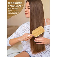 Adevwair Hair Brushbamboo Wood Paddle Brush For Women Men Massaging Scalp Increase Hair Growth