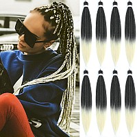 Alrence Pre Stretched Braiding Hair Long Braid 30 Inch 8 Packs Professional Braiding Hair Extensions Synthetic Crochet Twist Bra