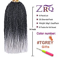 Zrq Crochet Hair Senegalese Twist 14 Inch 8 Packs Small Crochet Hair For Braiding Crochet Braids Hair For Black Women Crochet B