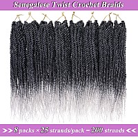 Zrq Crochet Hair Senegalese Twist 14 Inch 8 Packs Small Crochet Hair For Braiding Crochet Braids Hair For Black Women Crochet B