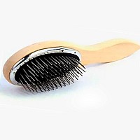 Hair Brush Stainless Steel Wig Brush Wig Comb, Prevent Frizzing Prevent Static Electricity Exquisite Wooden Handle Wig Brush, For Home And Wig Stores