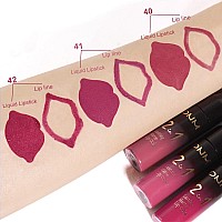 Evpct 3Pcs Mauve Pink Berry Pink Rose Red Lip Stain Paint Matte Lip Liner And Lipstick Set Long Lasting Labiales Matte Mate Larg