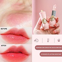 6 Pcsset Flower Jelly Lipstick Set Temperature Change Moisturizer Long Lasting Nutritious Shimmer Lip Balm Magic Color Change L