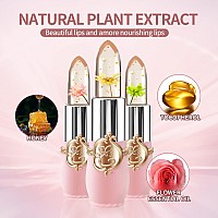 6 Pcsset Flower Jelly Lipstick Set Temperature Change Moisturizer Long Lasting Nutritious Shimmer Lip Balm Magic Color Change L