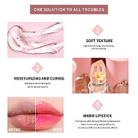 6 Pcsset Flower Jelly Lipstick Set Temperature Change Moisturizer Long Lasting Nutritious Shimmer Lip Balm Magic Color Change L