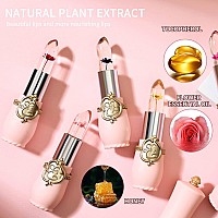 6 Pcsset Flower Jelly Lipstick Set Temperature Change Moisturizer Long Lasting Nutritious Shimmer Lip Balm Magic Color Change L