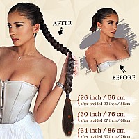 Sofeiyan Long Braid Ponytail Extension With Hair Tie Straight Sleek Wrap Around Hair Extensions Braid Pony Tail Fluffy Natural S