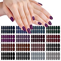 Silpecwee 16 Sheets Dark Nail Wraps For Women Stick On Nail Polish Strips Gel Nail Strips Self Adhesive Nail Polish Stickers Bla