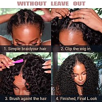 Curly Wave V Part Wigs Brazilian Kinky Curly Human Hair Wigs For Black Women V Shape Wigs No Leave Out Lace Front Wigs Upgrade U